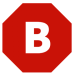 The Letter B in a Red Hexagon shape